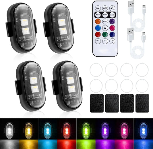 Kit 4 Luces Estroboscópicas Inalámbricas 8 Colores